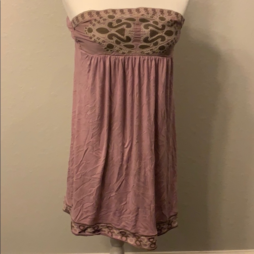 Lavender Maxi Dress With Floral Embroidery
